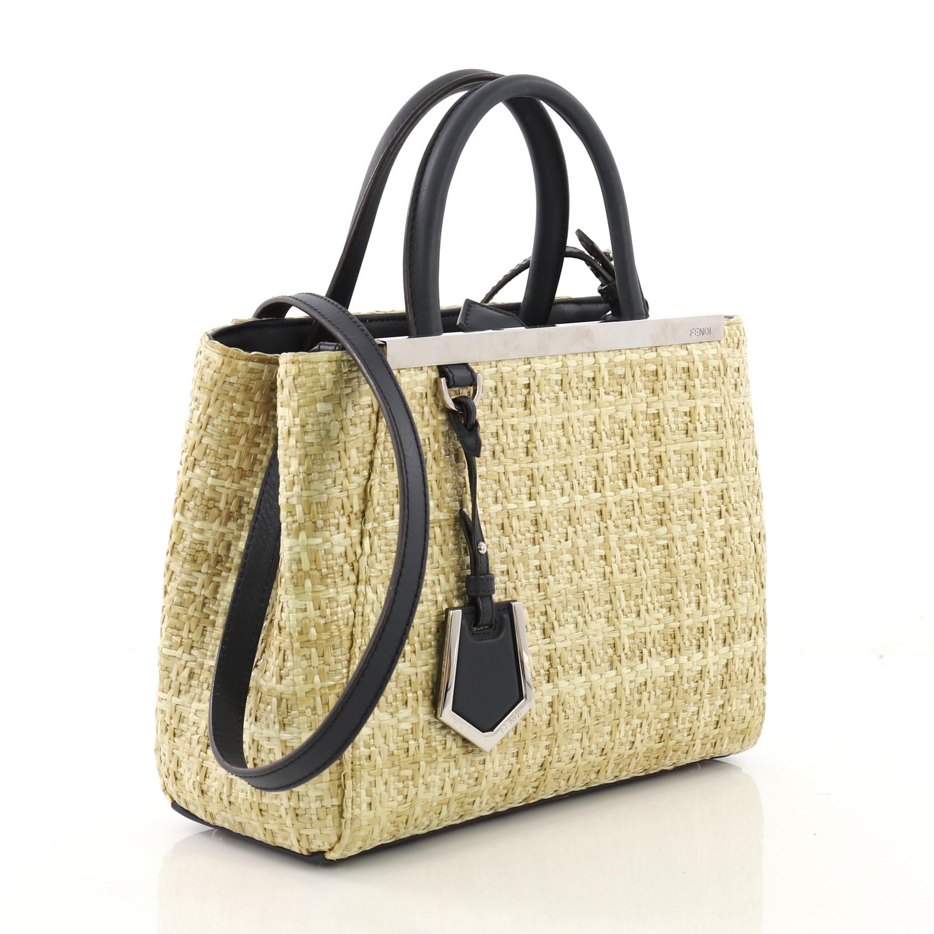 Fendi 2Jours Handbag Straw Petite at 1stDibs | fendi 2jours petite