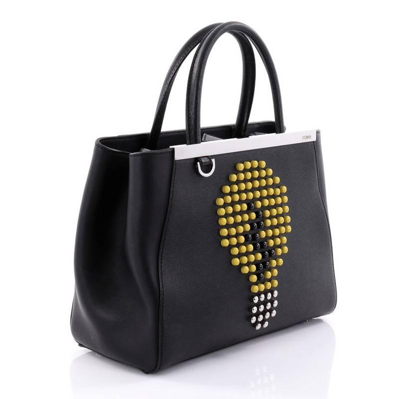Black Fendi 2Jours Handbag Studded Leather Petite