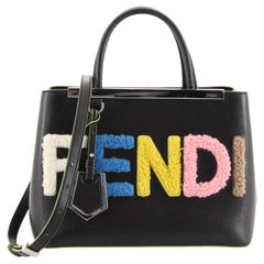 Fendi Black Leather Small 2Jours Tote For Sale at 1stDibs
