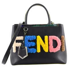 Fendi 2Jours Logo Bag Shearling and Leather Petite