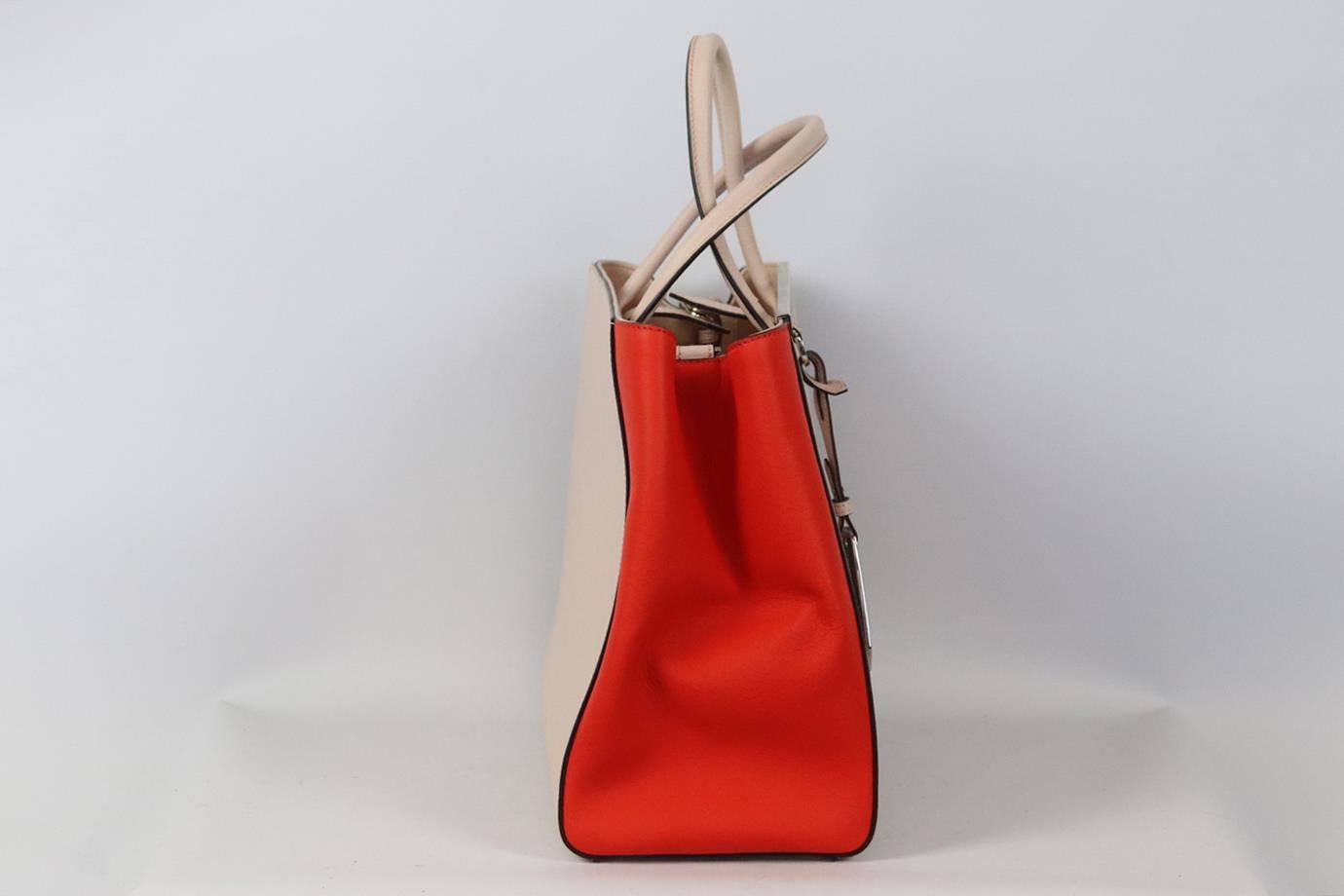 Women's Fendi 2jours Medium Textured Leather Tote Bag For Sale