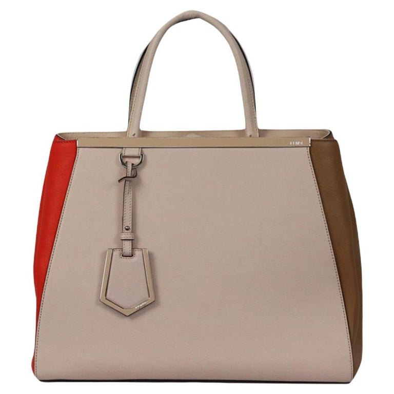 Fendi 2Jours Medium Textured Leather Tote Bag For Sale At 1Stdibs