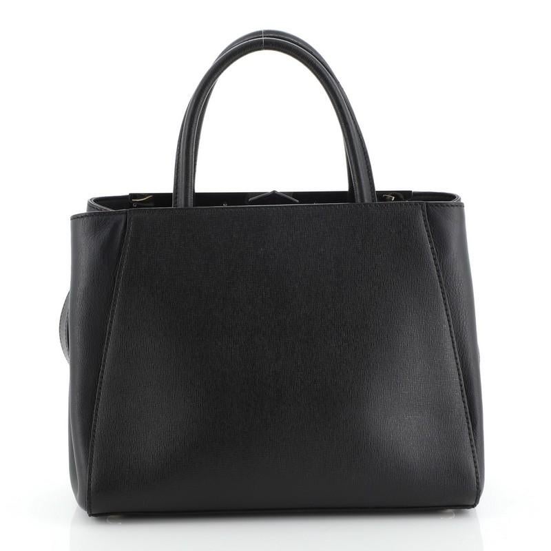 Black Fendi 2Jours Monster Bag Calfskin Petite