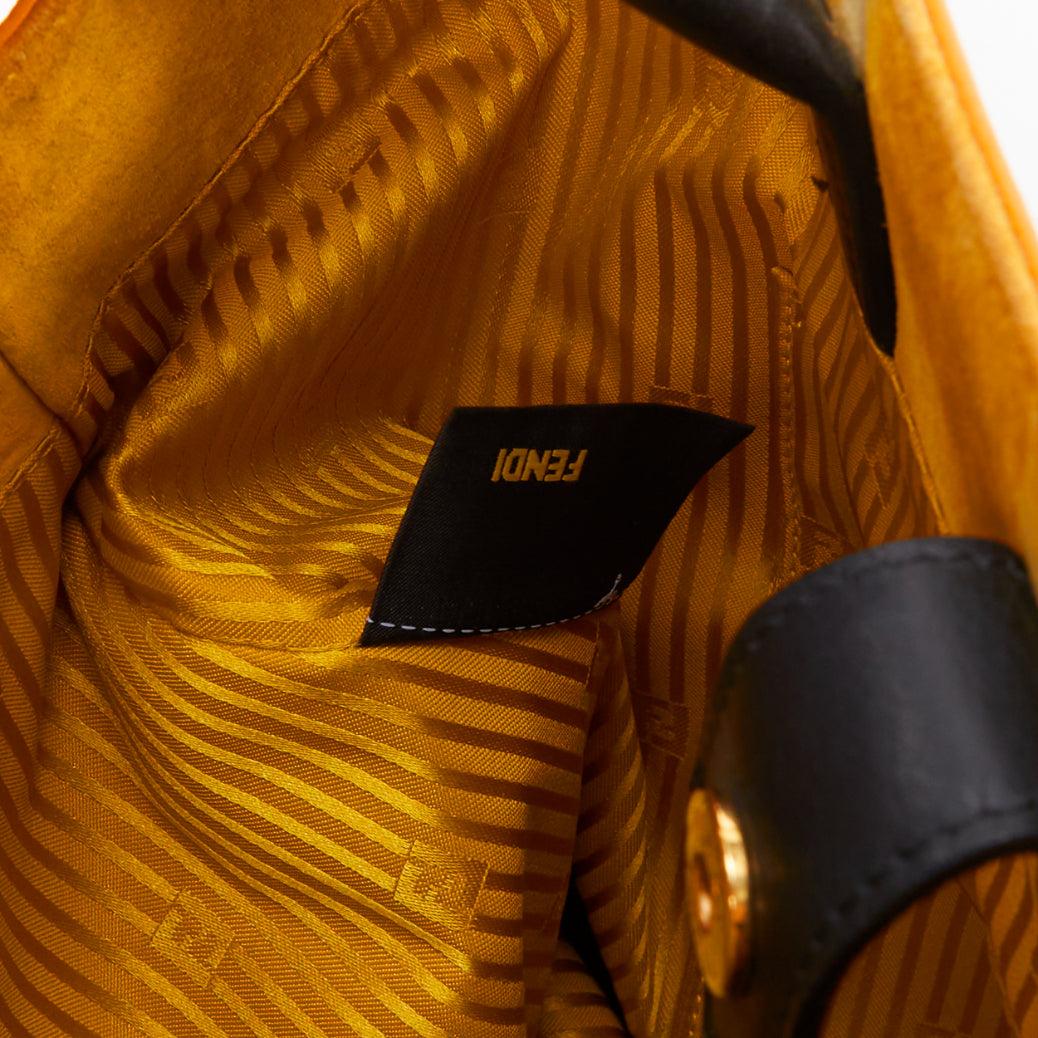 FENDI 2Jours yellow grey black leather tricolor colorblock tote bag 6