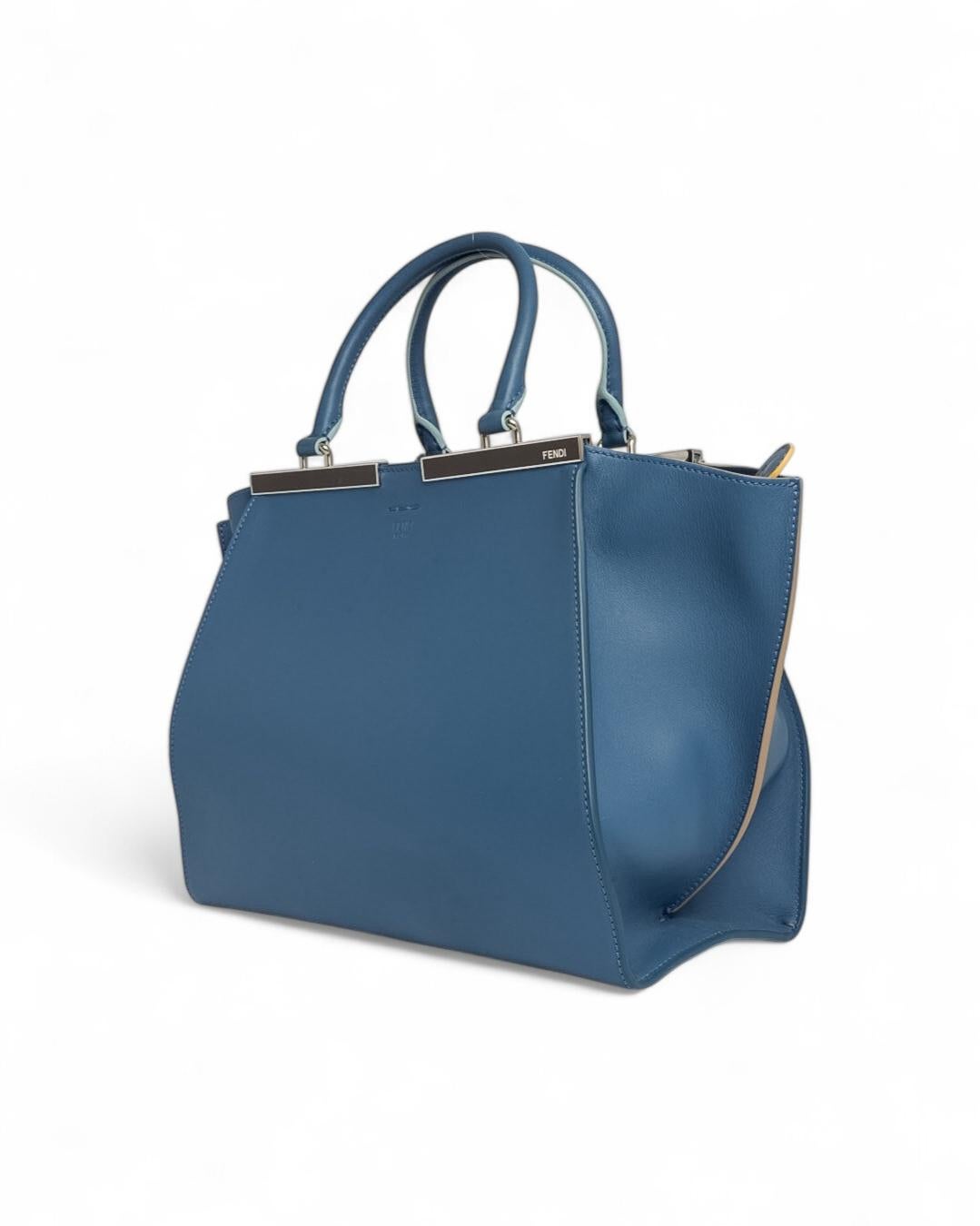 Fendi 3 Jours Medium Bleu céruléen en vente 3