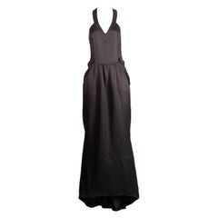 Fendi 365 for Neiman Marcus Vintage 1970s Black Evening Gown with Back Train