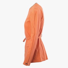 Fendi 365 Orange Linen Belted Safari Jacket -'90s