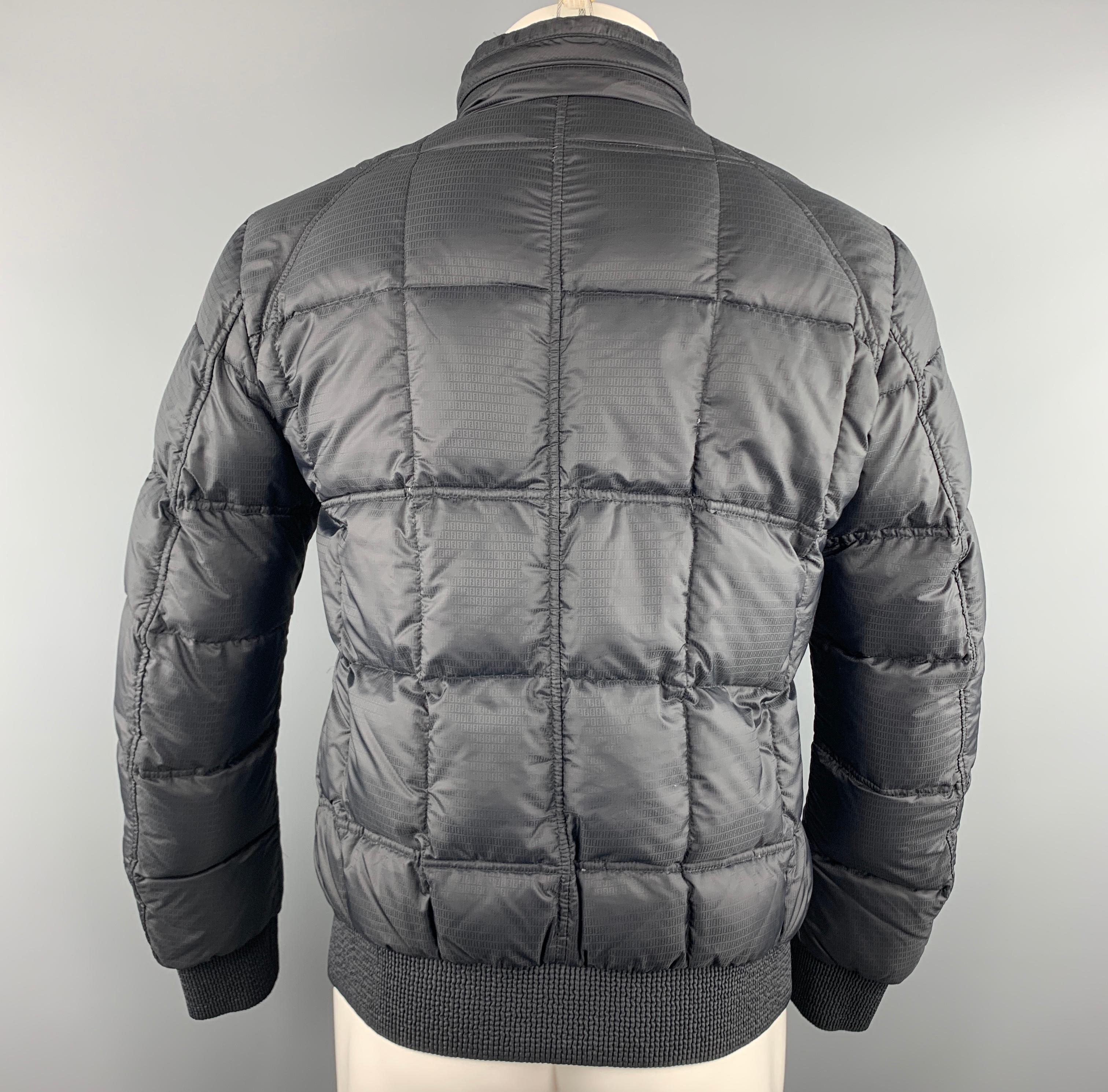 Men's FENDI 38 Black Quilted Poliammide Zip Up Jacket