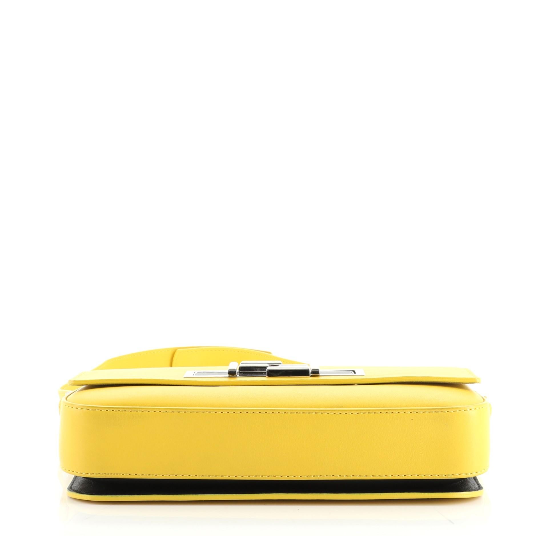 Yellow Fendi 3Baguette Shoulder Bag Calfskin