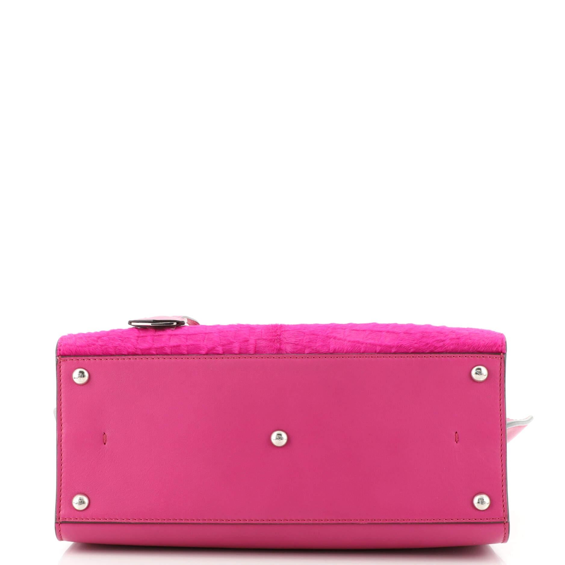 Fendi 3Jours Bag Leather with Crocodile Embossed Calf Hair Petite In Good Condition In NY, NY