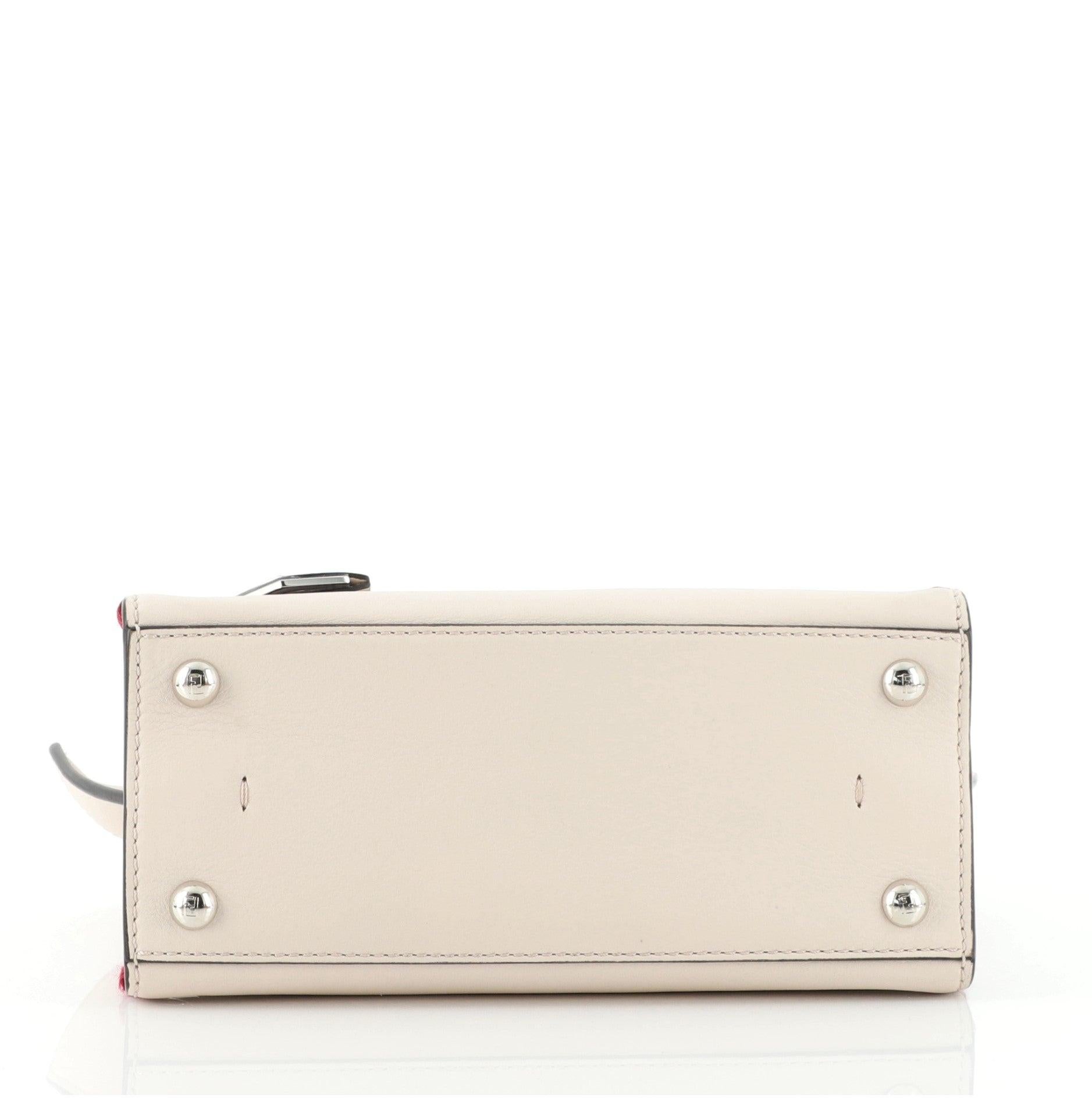 Beige Fendi 3Jours Bag Leather with Ribbon Whipstitch Mini