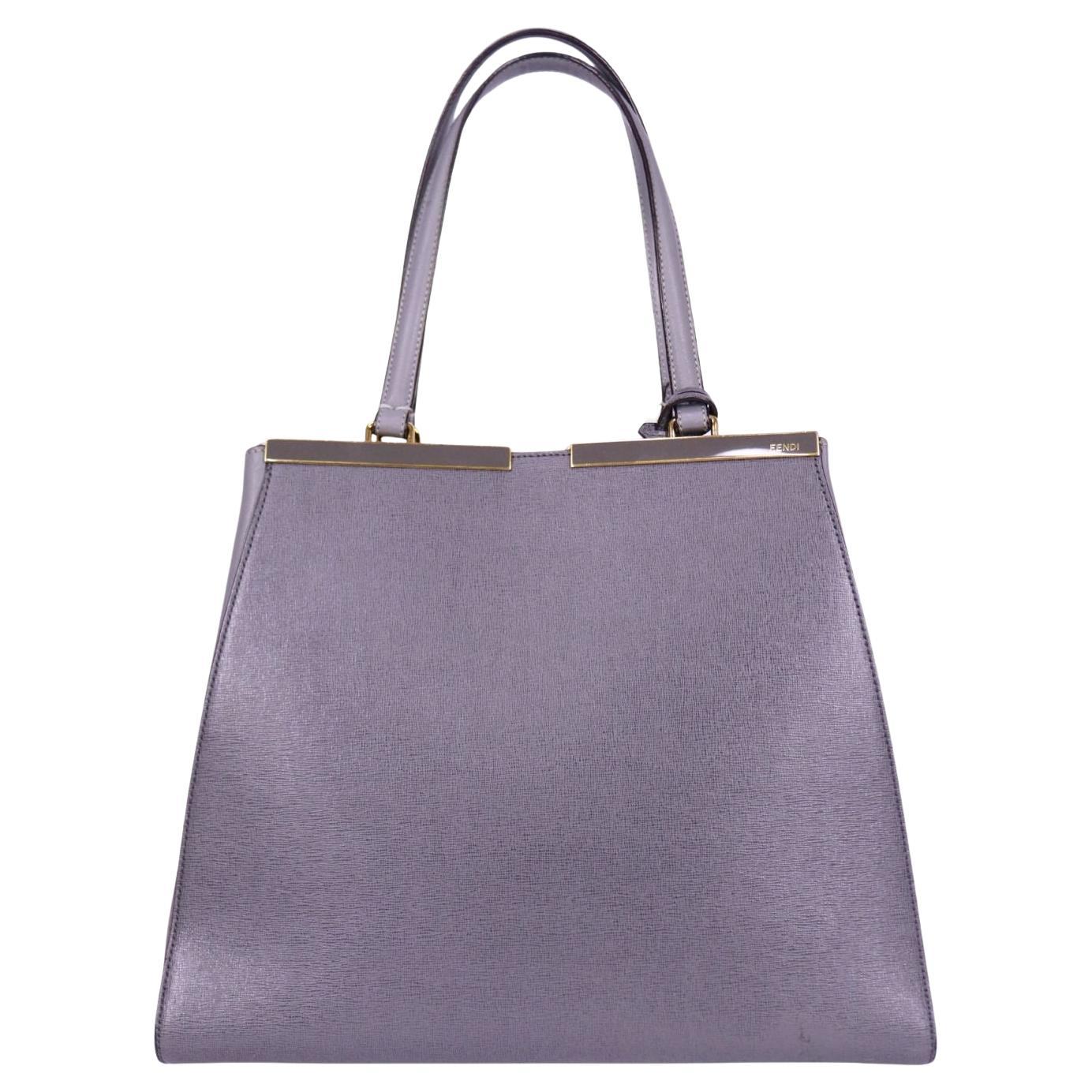 Fendi 3Jours Sac à main en cuir gris en vente