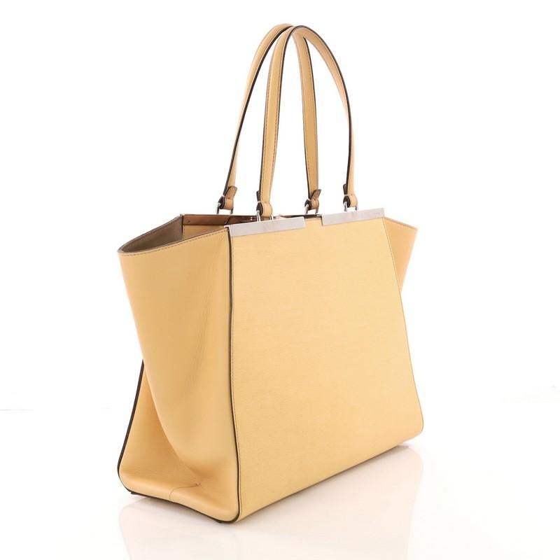 Orange Fendi 3Jours Handbag Leather Large