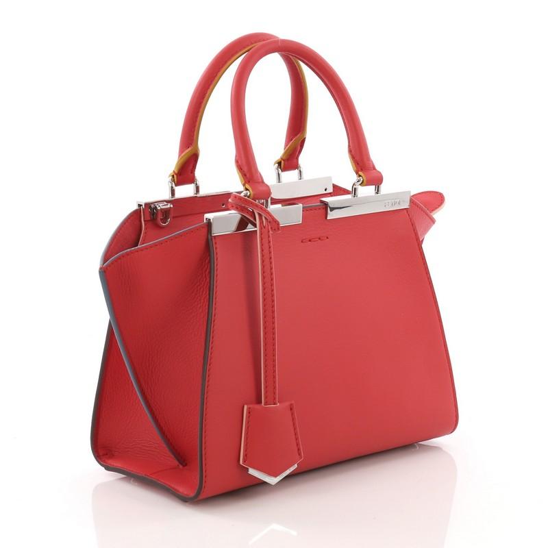 Red Fendi 3Jours Handbag Leather Mini