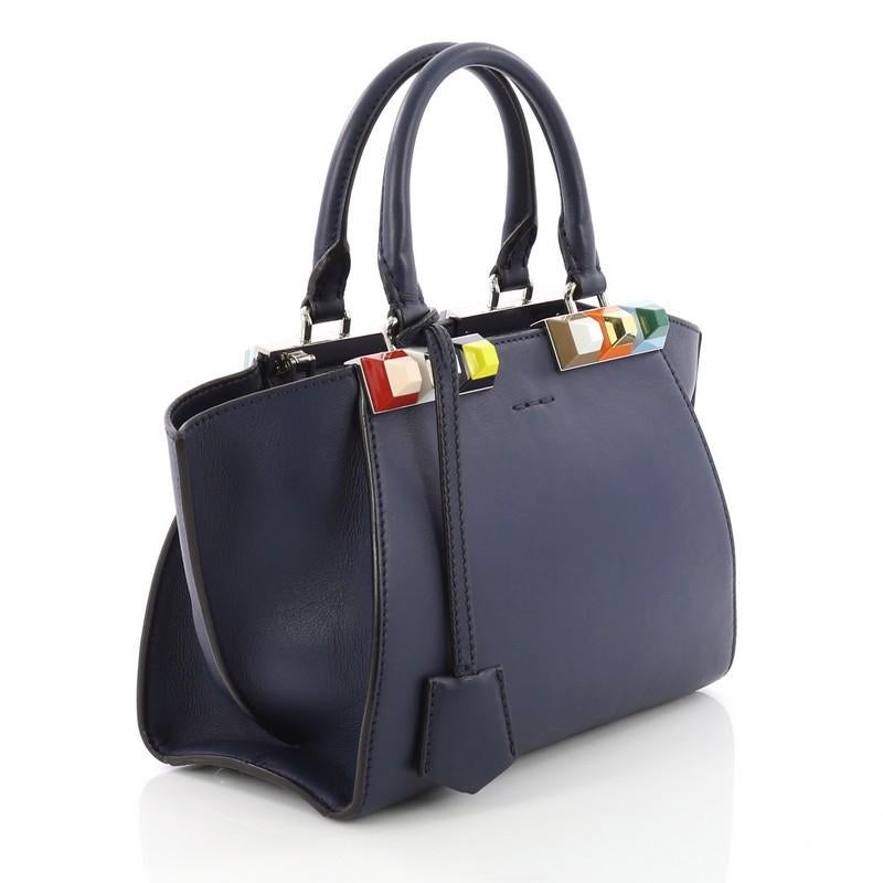 Black Fendi 3Jours Handbag Studded Leather Mini
