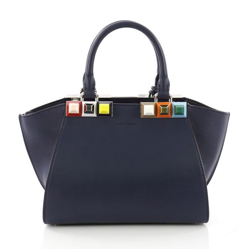 Fendi 3Jours Handbag Studded Leather Mini In Good Condition In NY, NY
