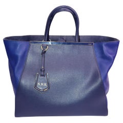 Fendi 3Jours Tote Bag Circa 2010s Blue Calfskin Leather Gold Hardware