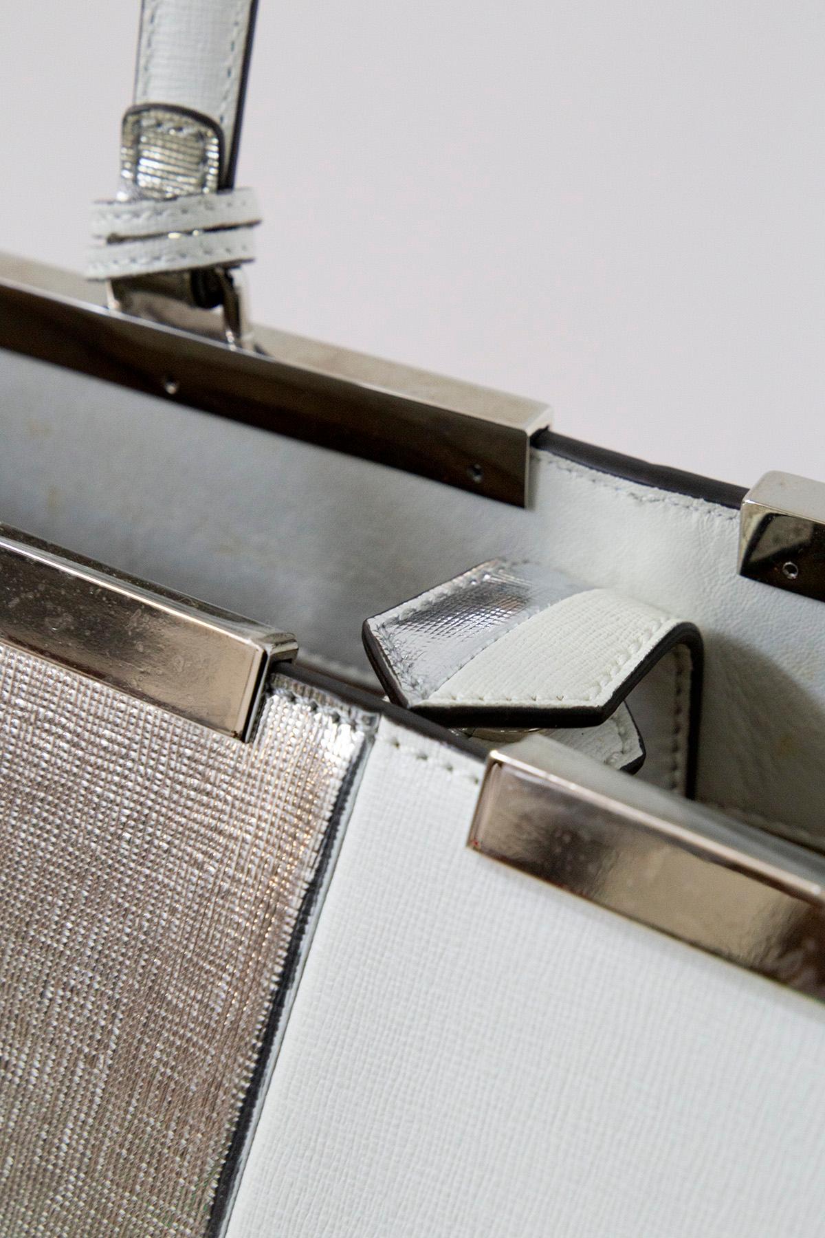 Fendi 3Jours White Leather Shopper Bag For Sale 3