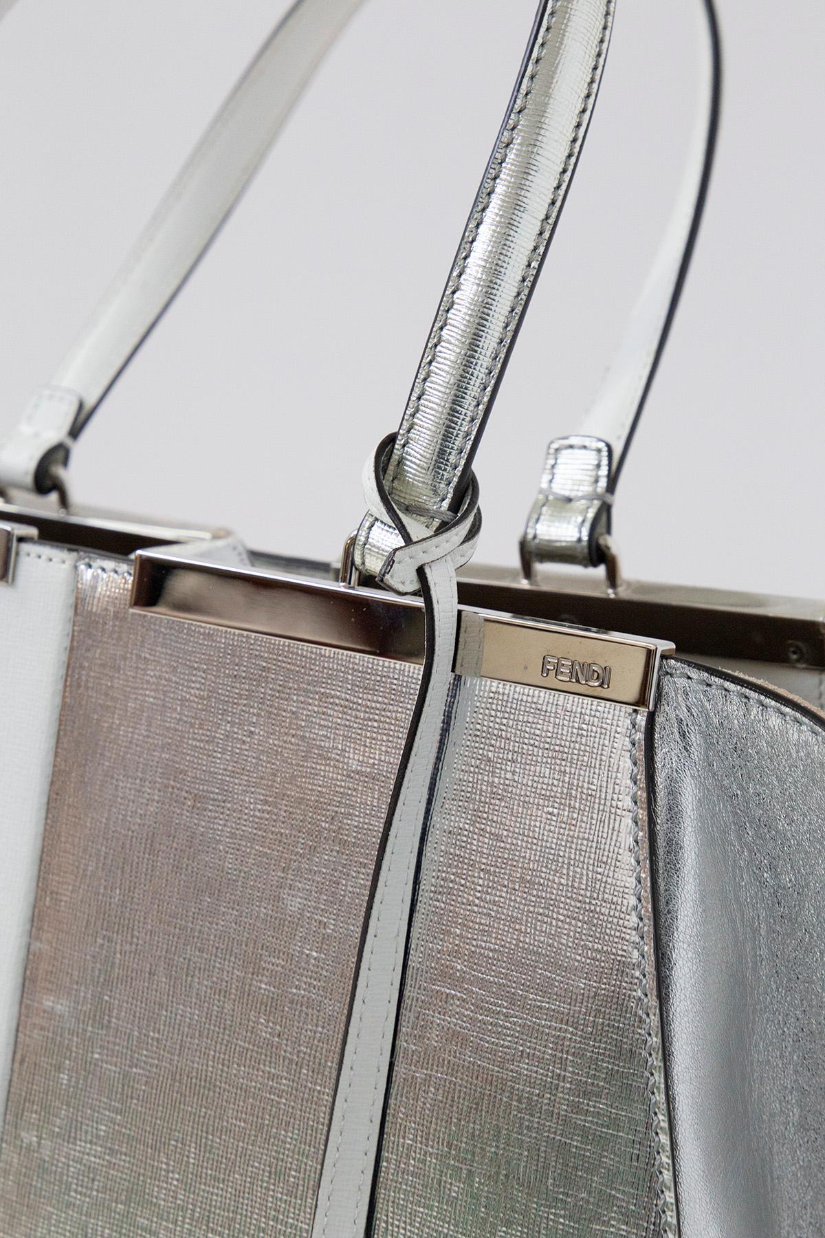 Fendi 3Jours White Leather Shopper Bag  For Sale 4