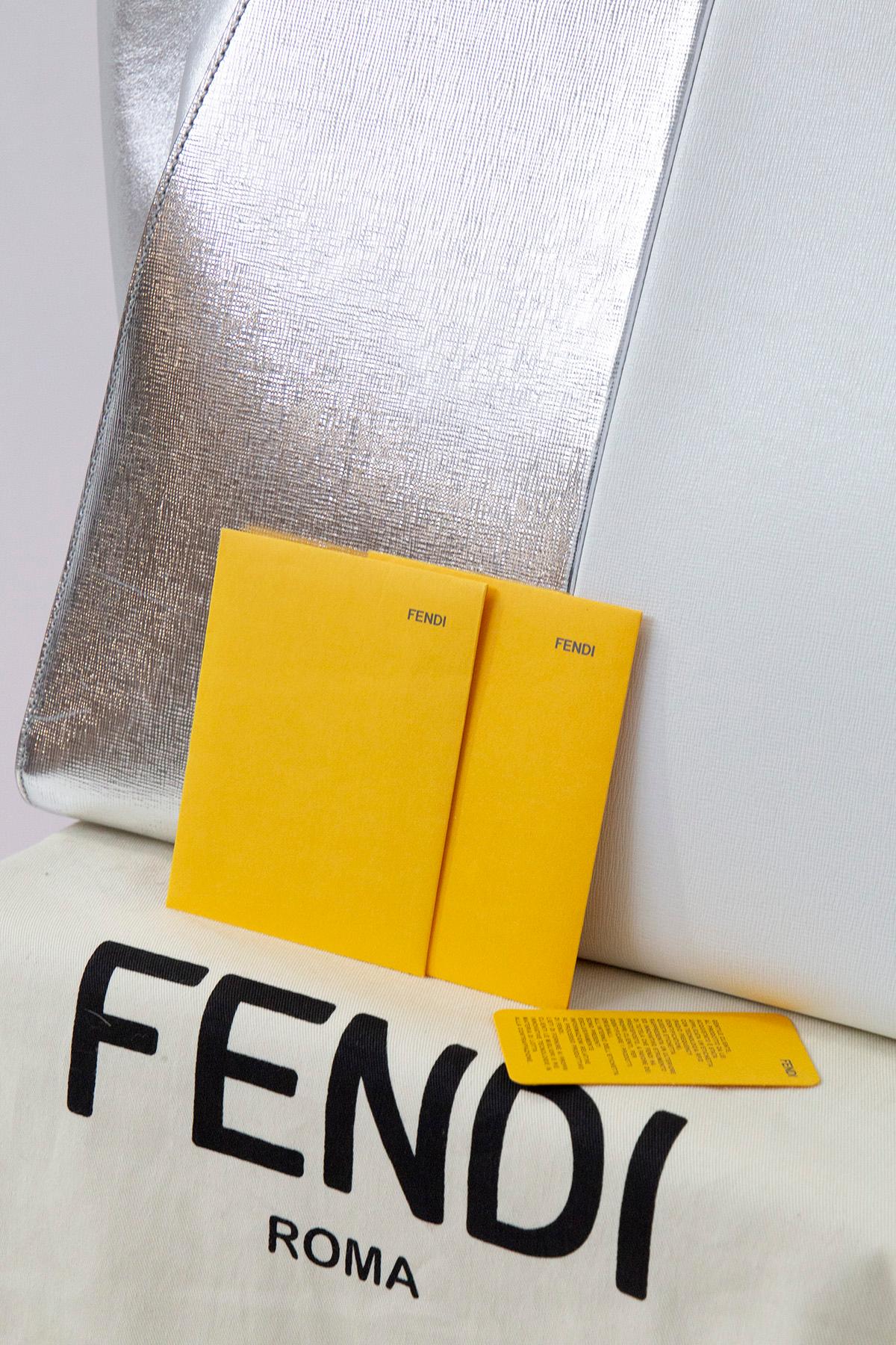 Fendi 3Jours White Leather Shopper Bag For Sale 5