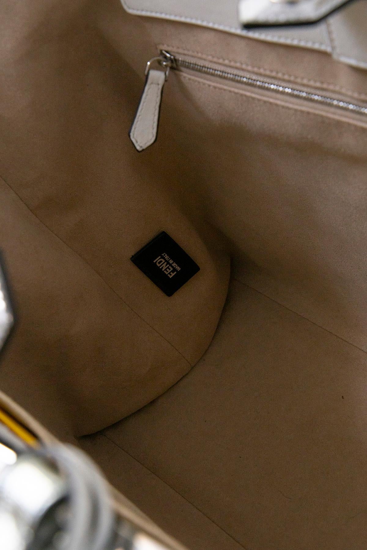 Fendi 3Jours White Leather Shopper Bag  For Sale 7