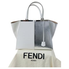 Fendi 3Jours White Leather Shopper Bag 