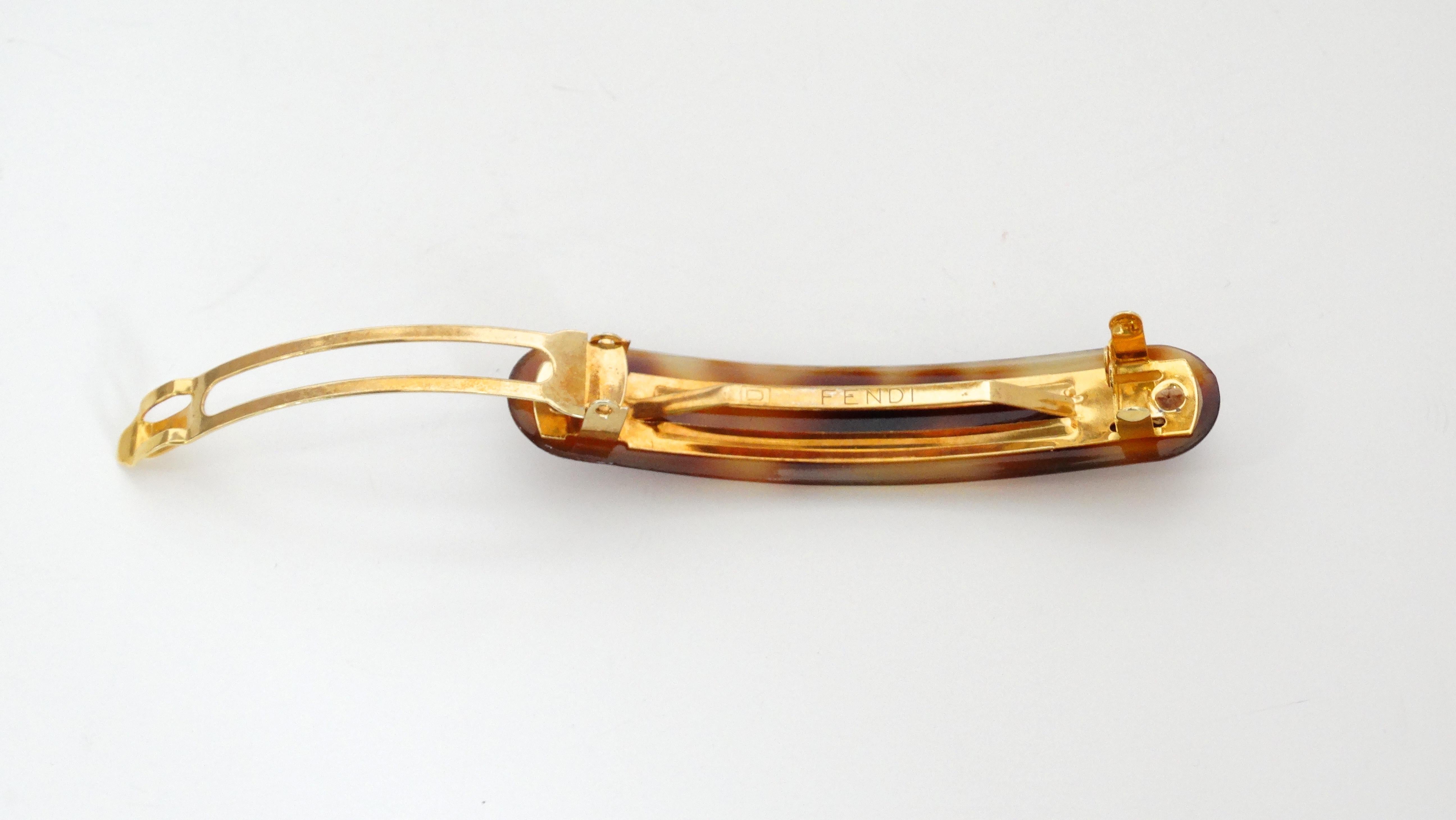 Women's or Men's Fendi 80s Tortoise Shell Acrylic Barrette