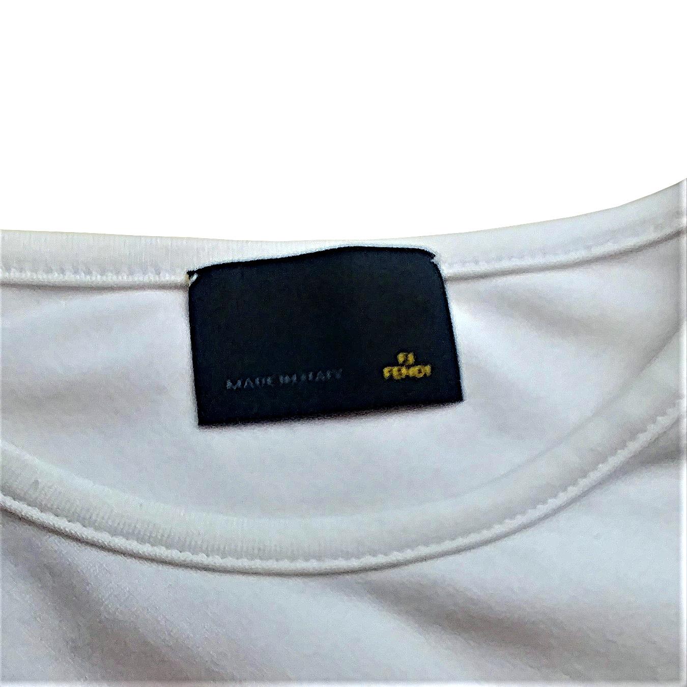 FENDI - T-shirt en coton blanc avec épaules brodées, années 90  Taille 4US 36EU Unisexe en vente