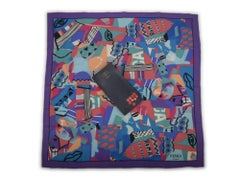 Fendi Abstract Art Silk Scarf With Box