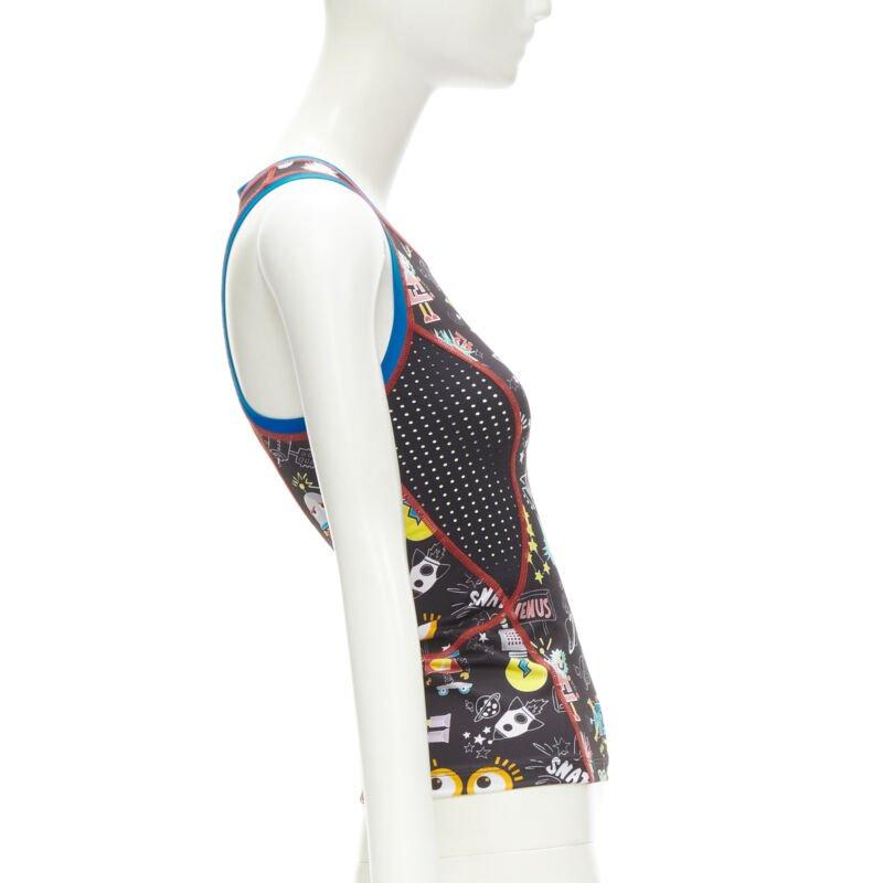 FENDI Activewear canotta nera FF robot Monster Eye XS In condizioni ottime in vendita a Hong Kong, NT