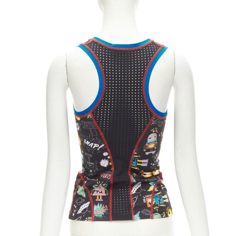 Donna FENDI Activewear canotta nera FF robot Monster Eye XS in vendita