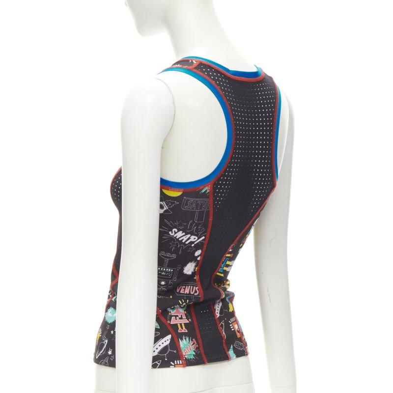 FENDI Activewear canotta nera FF robot Monster Eye XS in vendita 1