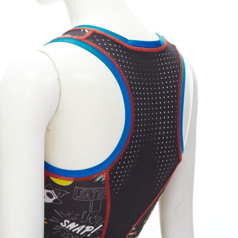 FENDI Activewear canotta nera FF robot Monster Eye XS in vendita 3