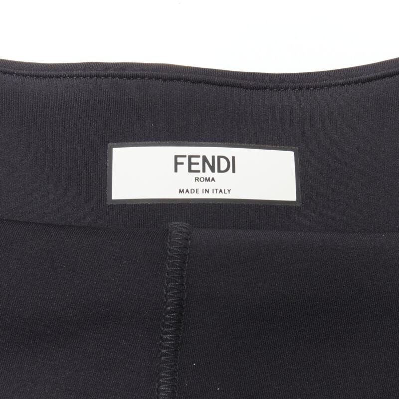 FENDI Activewear Karl Love black pink polka dot lined pleated skirt S For Sale 3