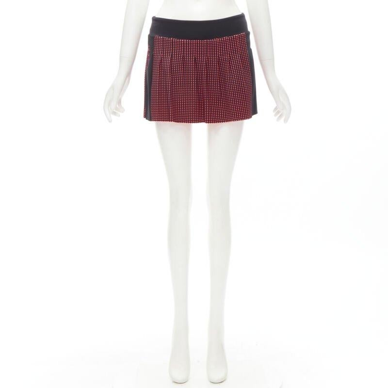 FENDI Activewear Karl Love black pink polka dot lined pleated skirt S For Sale 4