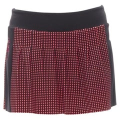 FENDI Activewear Karl Love black pink polka dot lined pleated skirt S