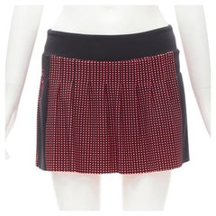 FENDI Activewear Karl Love black pink polka dot lined pleated skirt S