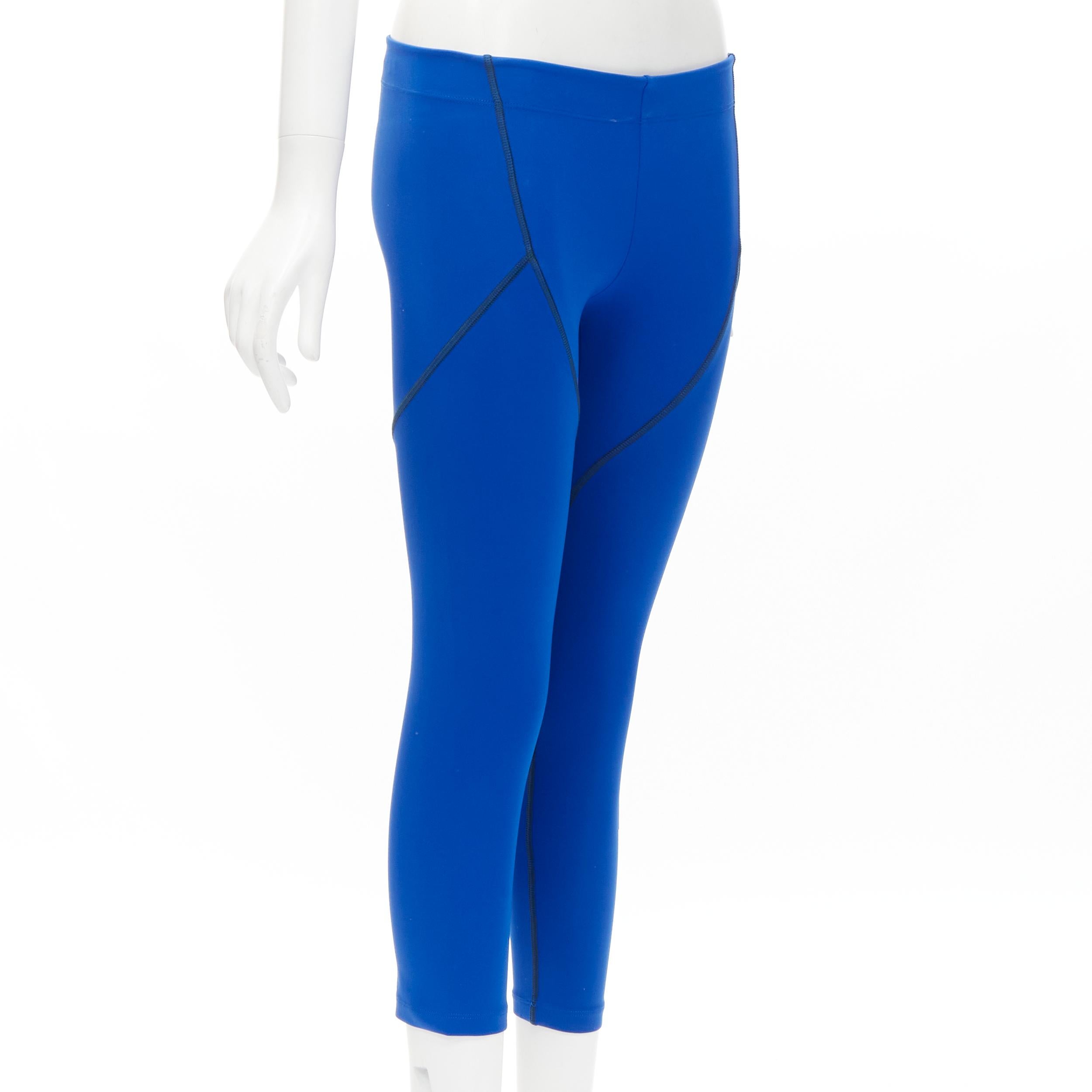 FENDI Activewear reflective silver logo cobalt blue sports leggings XS
Brand: Fendi
Material: Feels like polyester
Color: Blue
Pattern: Solid
Extra Detail: Silver Fendi Roma printed on left leg

CONDITION:
Condition: Excellent, this item was