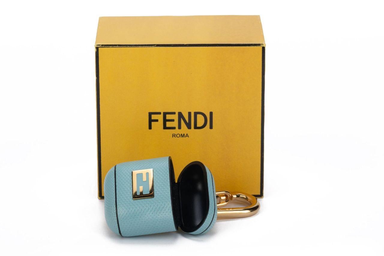 Fendi Air Pod Case Light Blue NIB For Sale 3