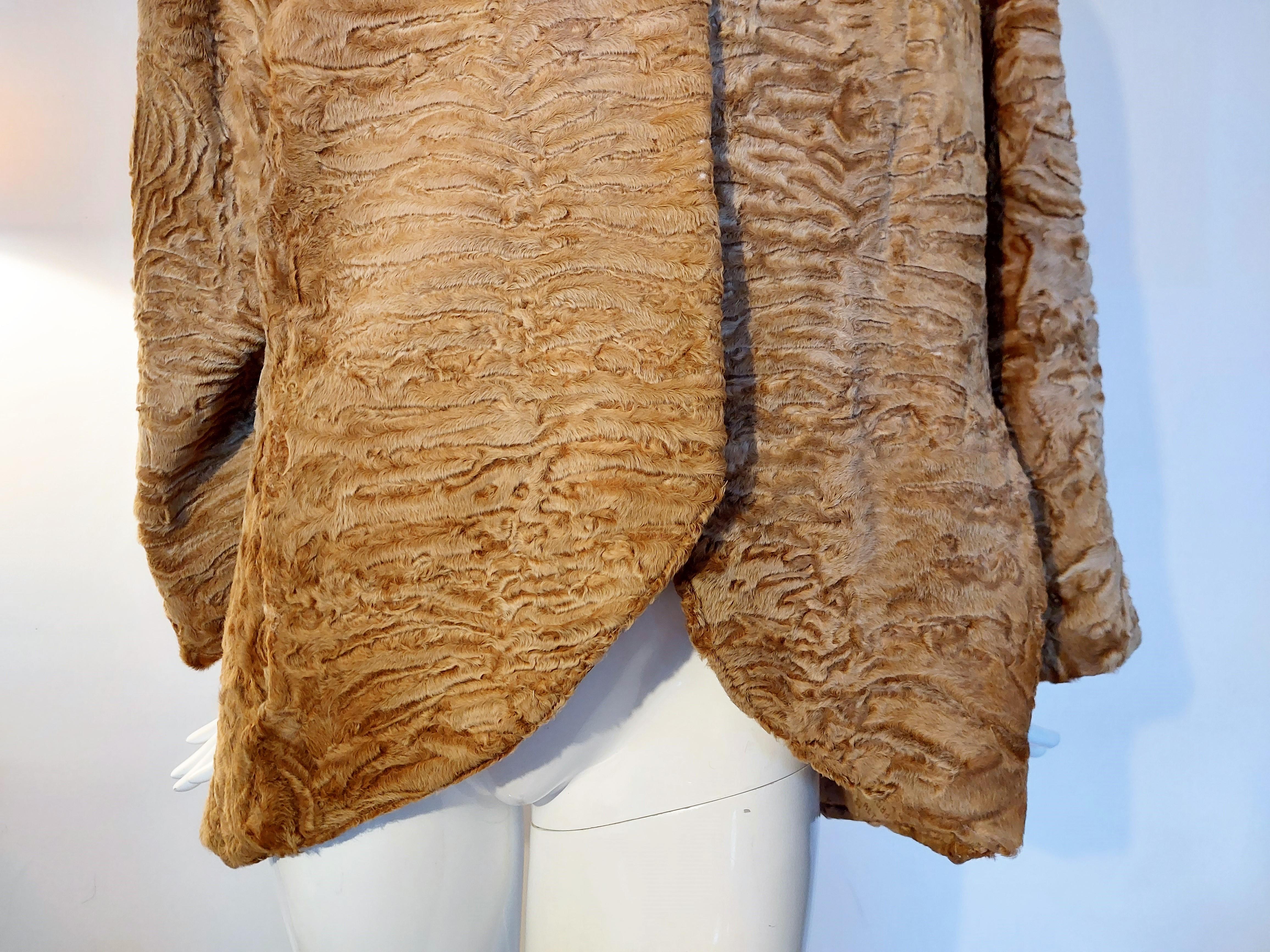 Fendi Alta Moda Fronta Roma by Ciwifurs Leather Fur Animal  Leopard Brown Coat In Excellent Condition In PARIS, FR