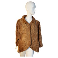 Fendi Alta Moda Fronta Roma by Ciwifurs Leather Fur Animal  Leopard Brown Coat