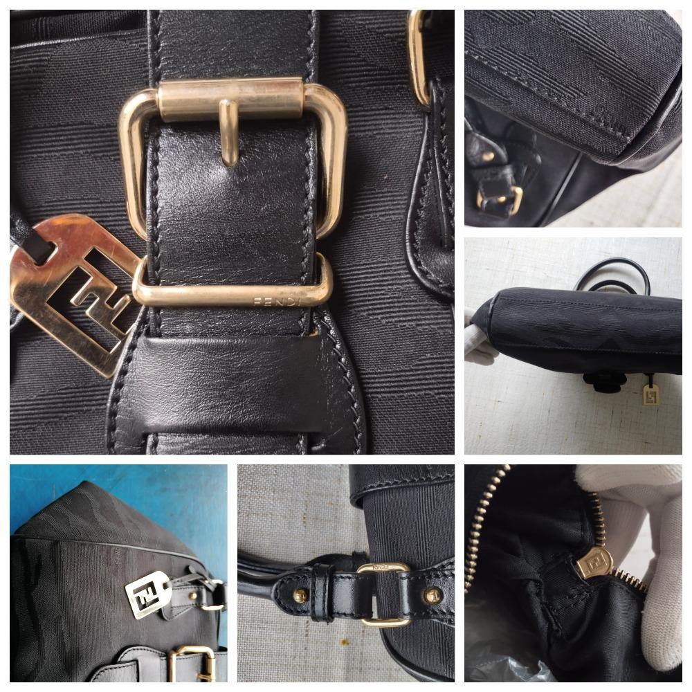 Fendi Animal Style Purses Black Tiger Print Canvas Leather Bag Y2K 2000s For Sale 1