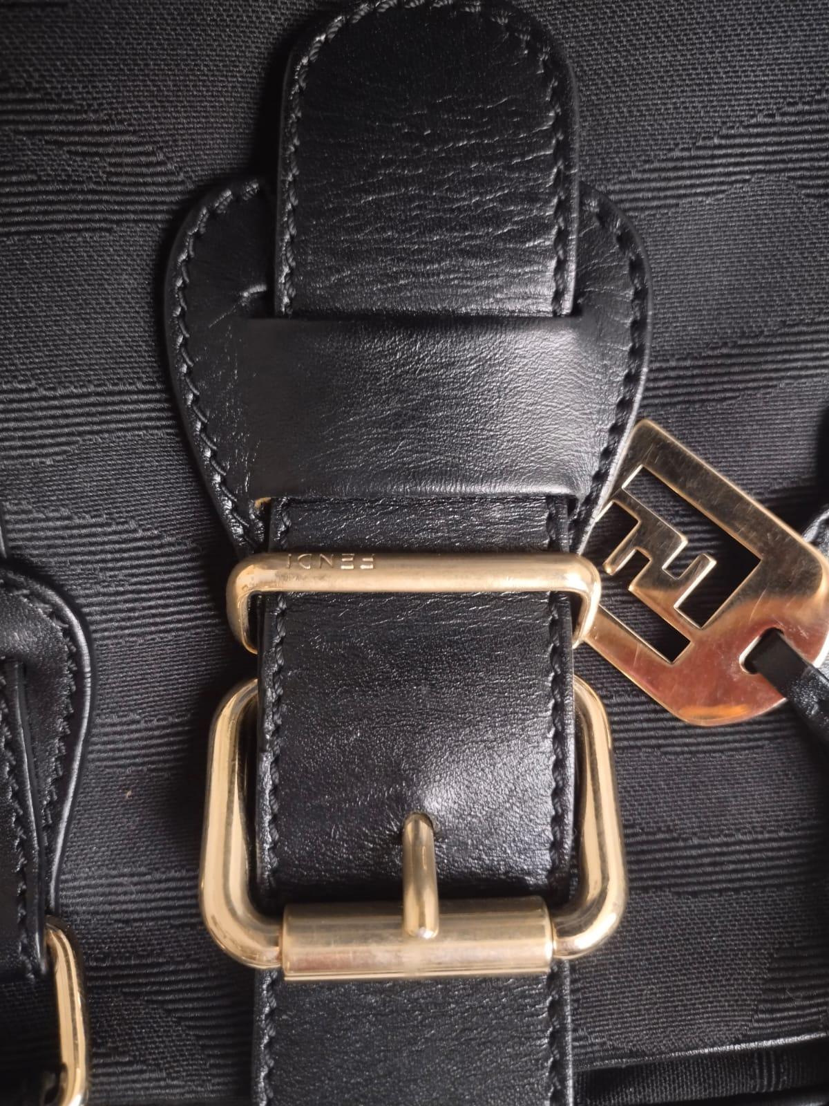 Fendi Animal Style Purses Black Tiger Print Canvas Leather Bag Y2K 2000s For Sale 5