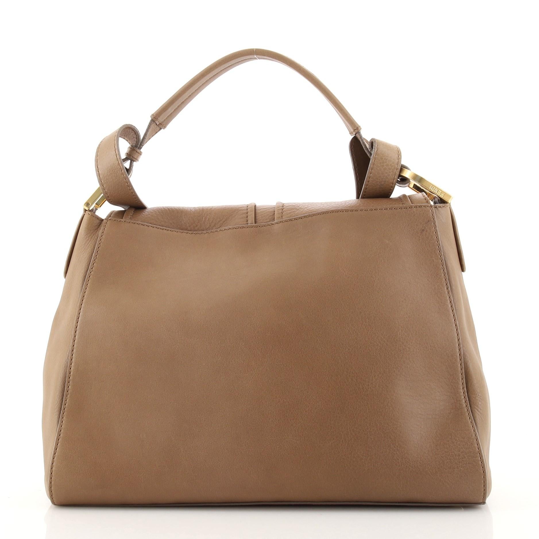 Brown Fendi Anna Flap Bag Leather