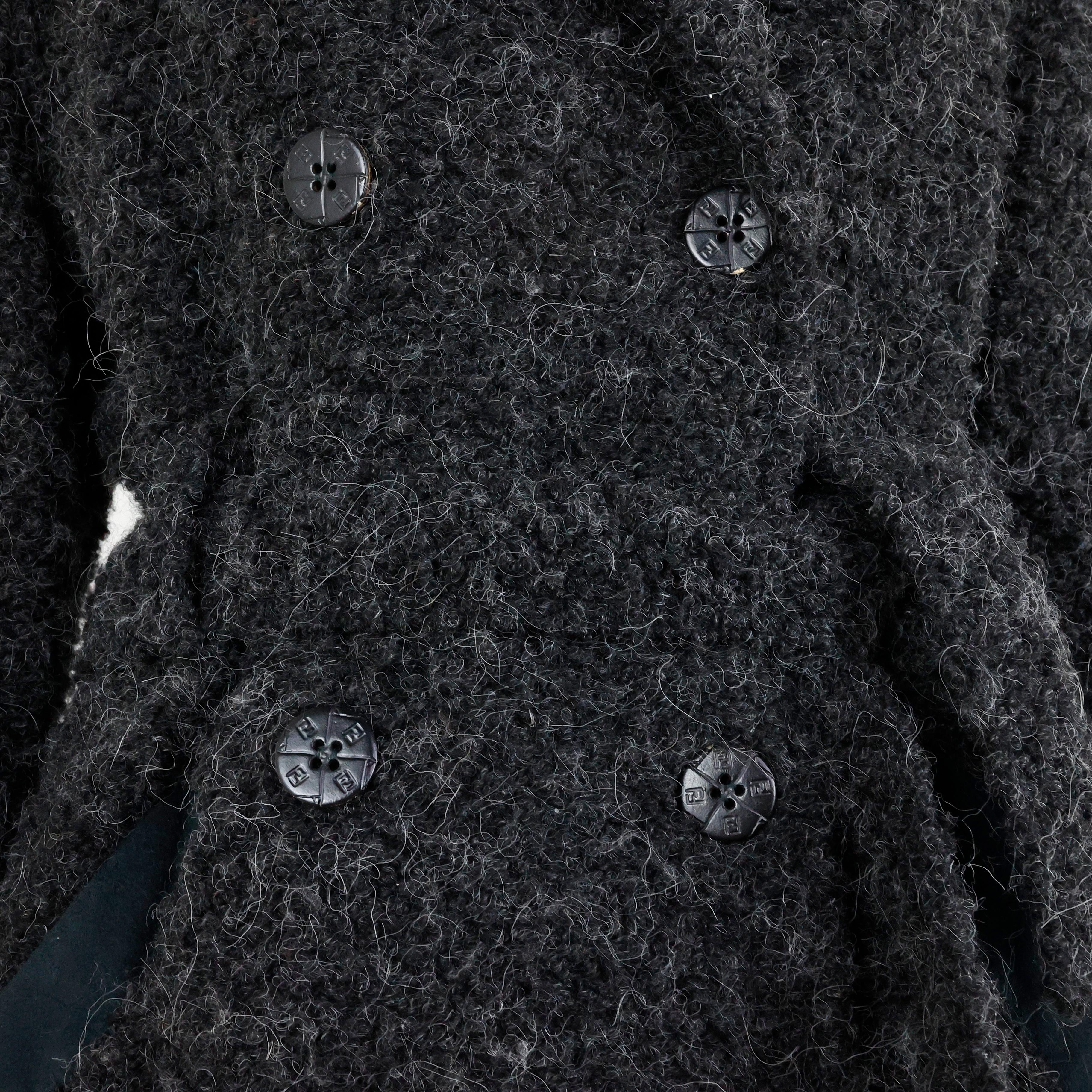 Black Fendi Anthracite Trench Coat For Sale