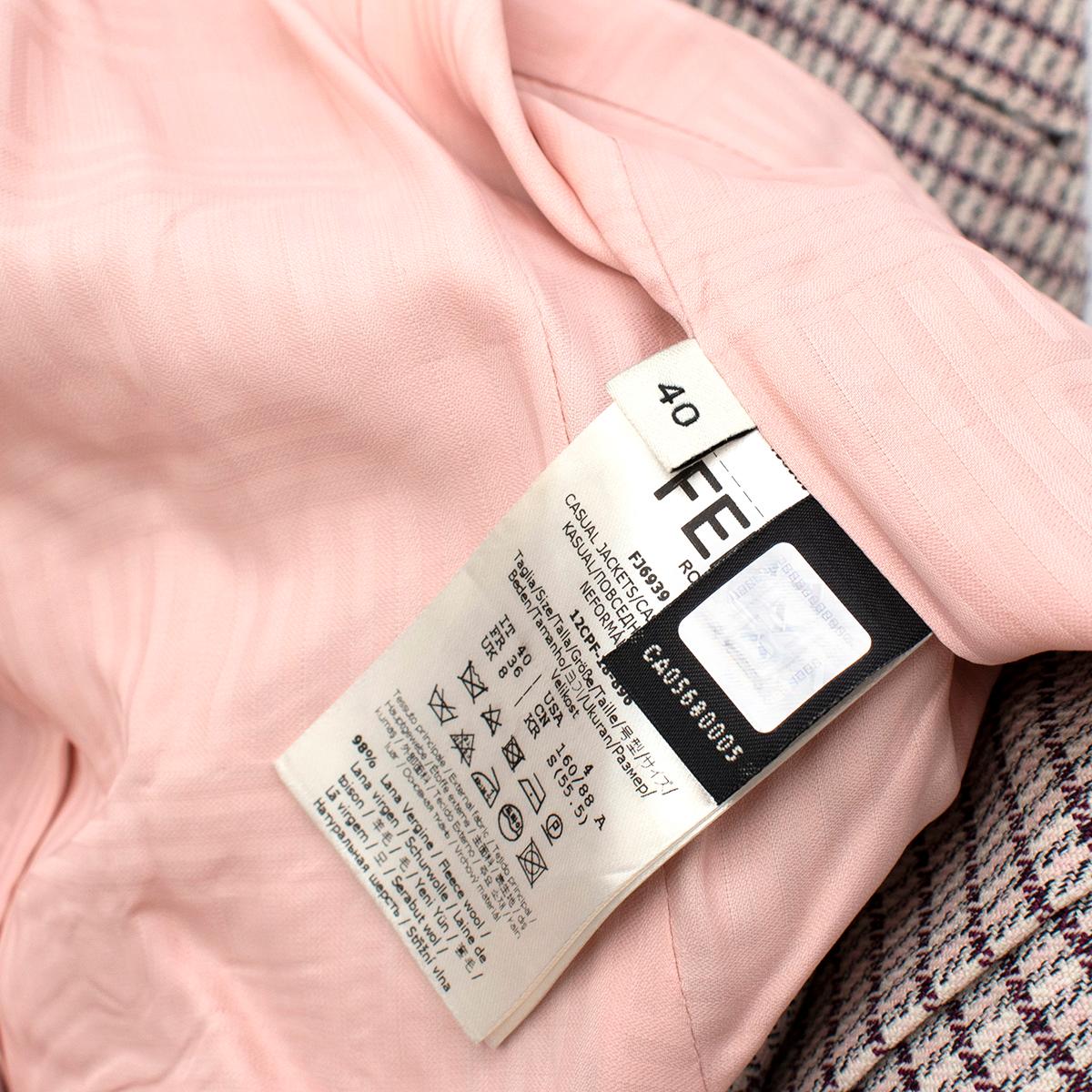 Fendi Aruba Pink Double-breasted Belted Jacket - Size XS In Excellent Condition For Sale In London, GB