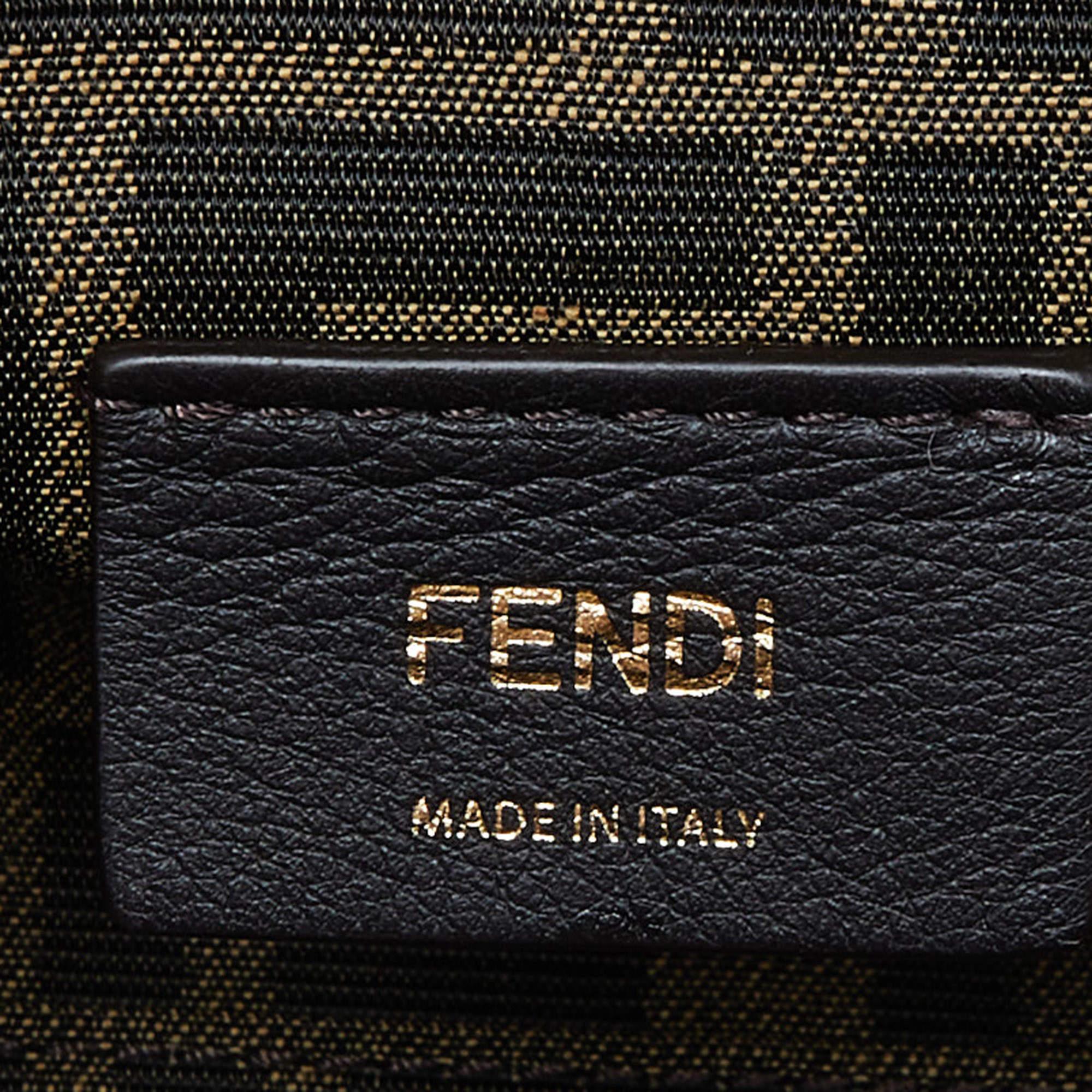 Fendi Avocado Green Leather and Python Small First Clutch 4