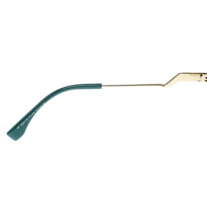 Fendi Azure Blue/ Green Gradient FF 0241/S Waves Square Sunglasses 1