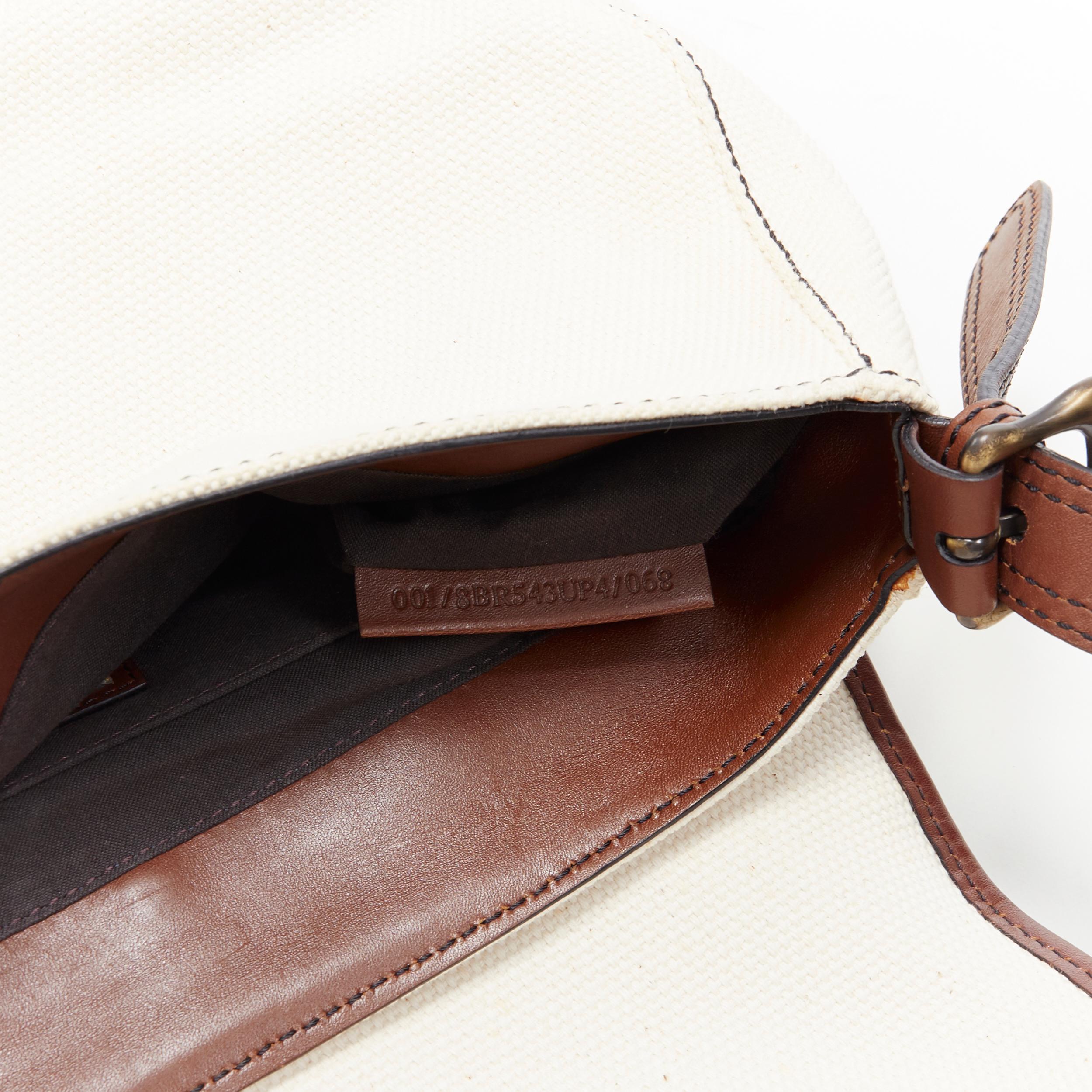 I. A. B. Borsa beige in tela marrone oversize con fibbia FF 7