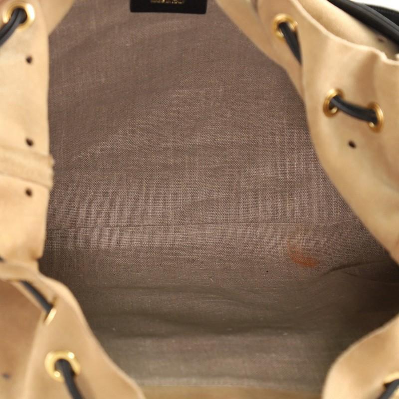 Fendi B. Fab Convertible Tote Leather and Perforated Suede Large In Good Condition In NY, NY
